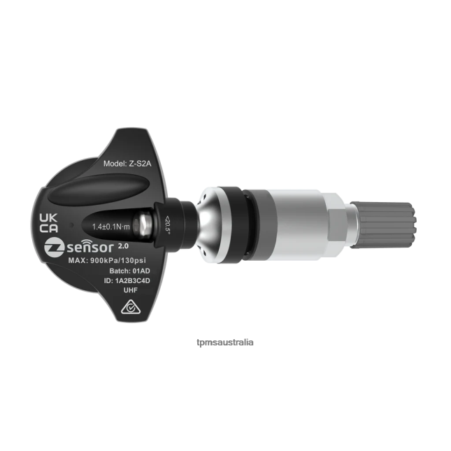 TPMS Australia - Tesla OE Replacement TPMS Sensor - OE P/N 103460200A Freq 433Mhz 46X4ZF850 Metal Valve Stem - Silver